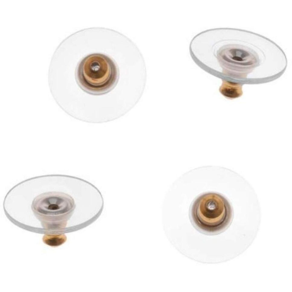 Diy Crafts Pack Of 200 Pcs, Small Round Flat Clear, Pairs Bullet Clutch Earring Backs With Pad Earring Safety Backs (Pack Of 200 Pcs, Small Round Flat Clear)