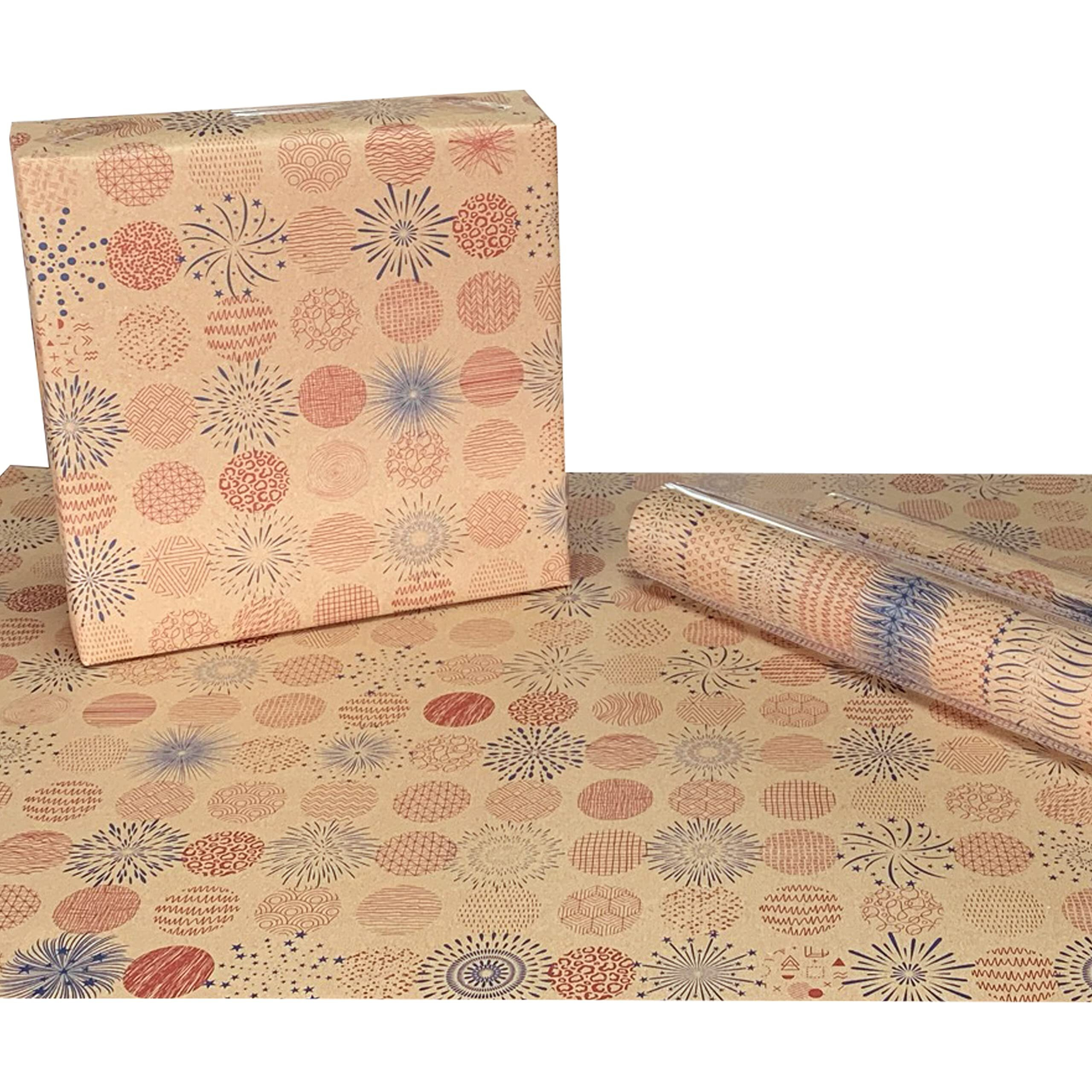 Evince Polka Dots Gift Wrapping Paper | Red Blue Printed Kraft Papers | All Occasion Gifts For Her Him Adults Kids Birthday Christmas New Year Halloween | 35 X 20 | 10 Large Sheets