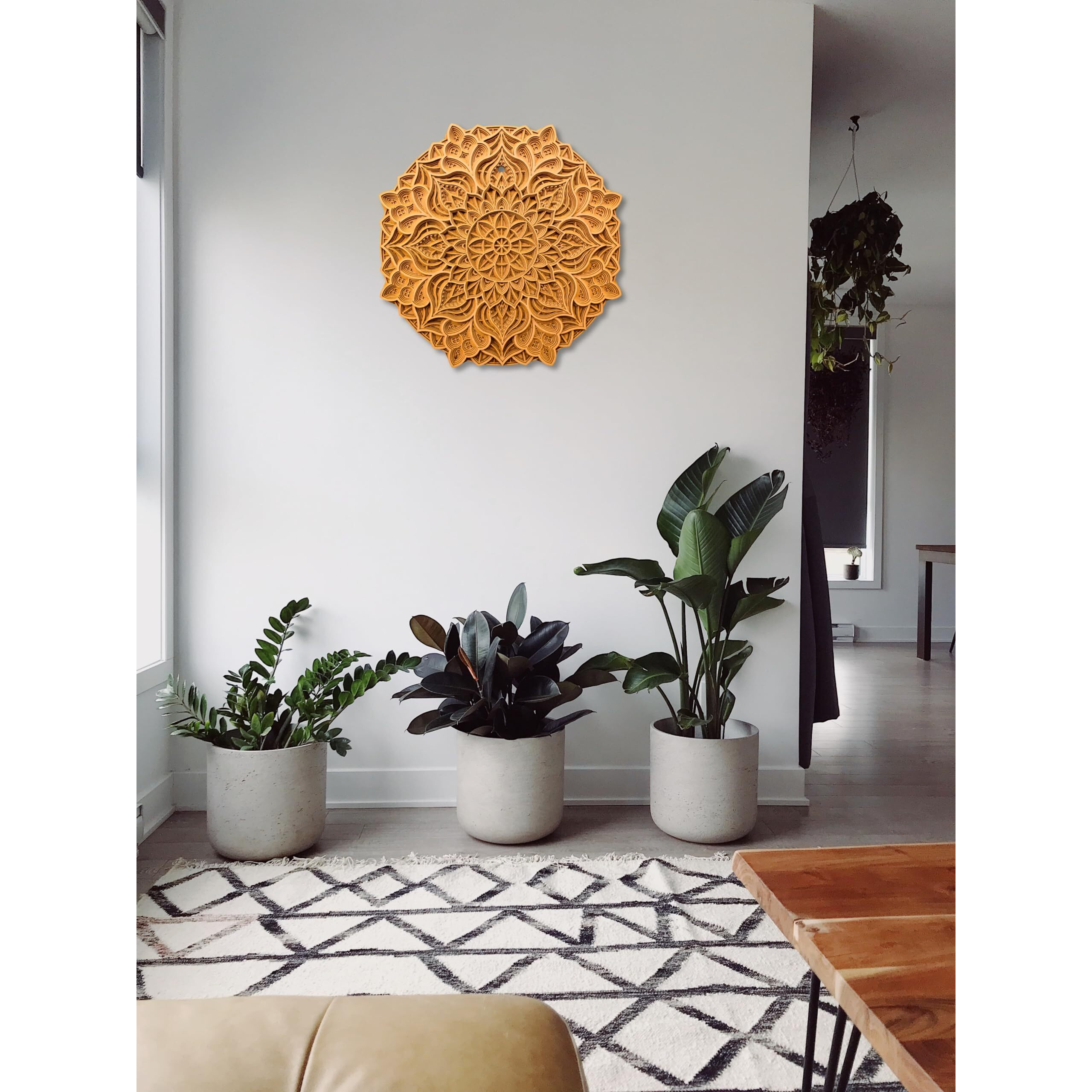 Gloridec Wooden Multilayered 3D Decorative Mandala Wall Decor | Decorative Round Mandla Wall Art For Living Room Wall Hanging Home Decor | Rm07 (24" X 24" Inch)