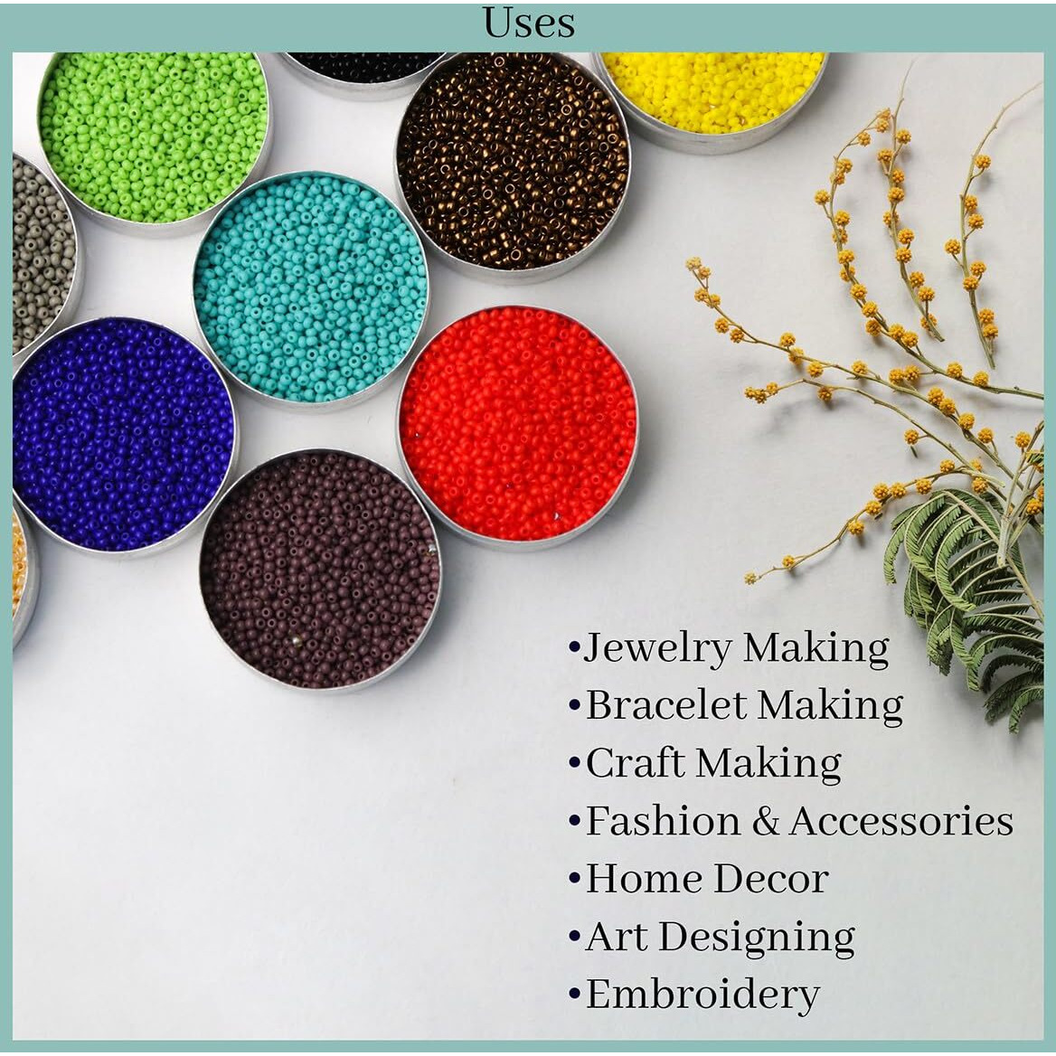 Embroiderymaterial Preciosa Glass Seed Beads For Jewelry Making, Bracelet Making, Bead Weaving, Embroidery & Crafts, Combo Of 10 Vibrant Colors | 15/0 (1.5Mm Size) 100 Grams/10 Gram Each Colors