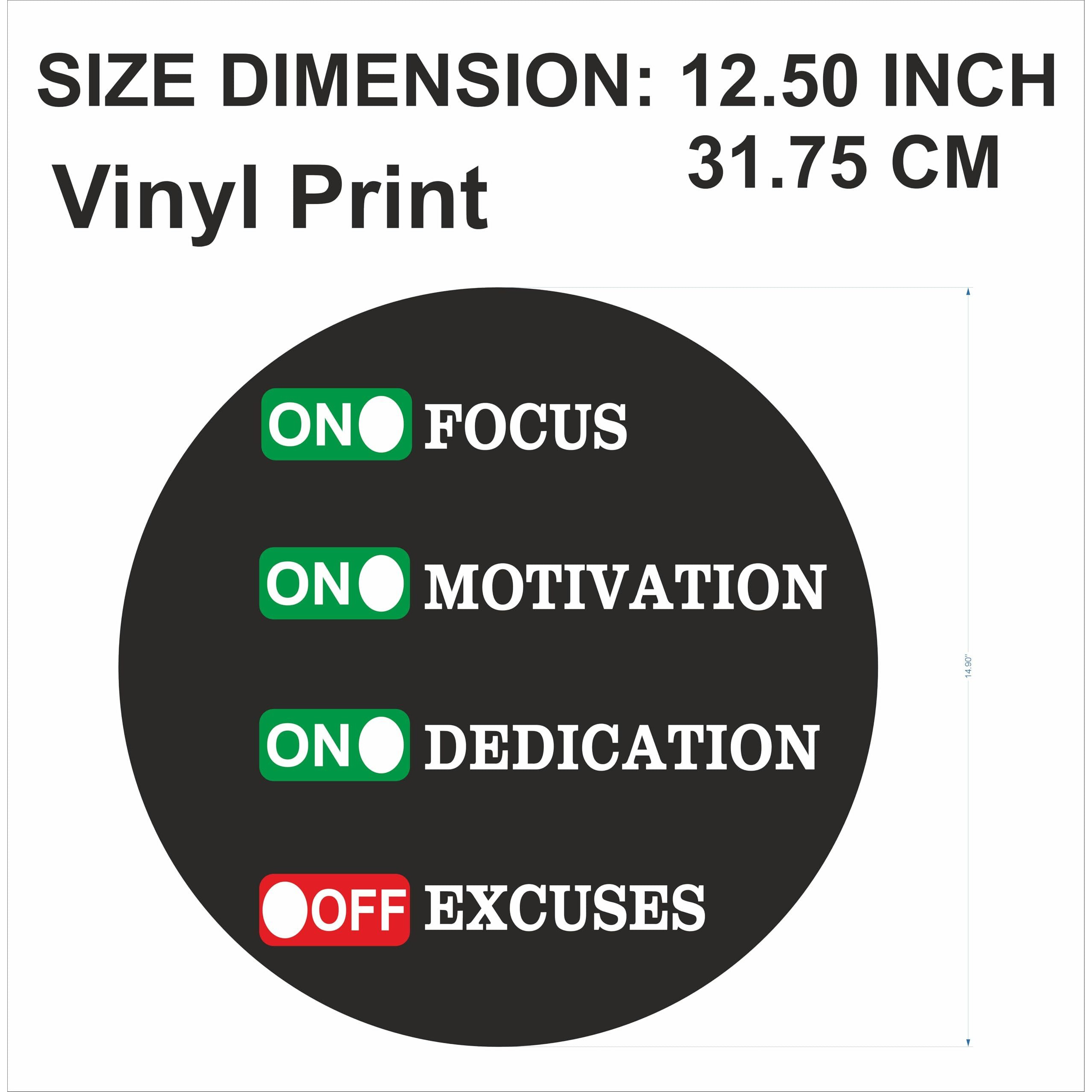 Zenomia Office Motivational Quotes Poster Sticker | Wall & Glass Decor For Office, Workplace, Study Room | Round 12.5 Inch | 1 Piece