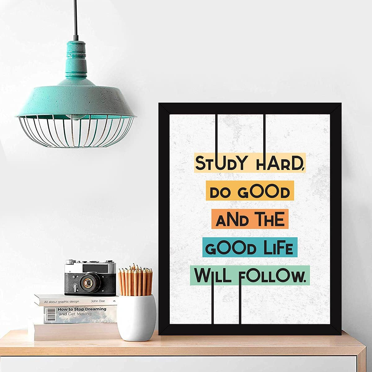 Chaka Chaundh - Student Quotes Frame - Motivational Quotes Wall Frames For Study Room - Motivational Quotes Wall Frames For Students -Inspirational Posters With Frame - Educational Photos With Quotes - (13.6 X 10.6 Inches)
