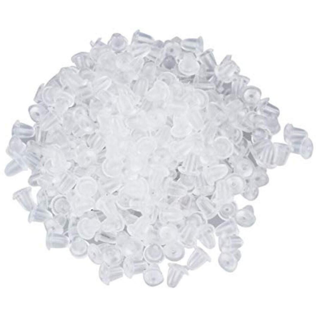 Diy Crafts Pack Of 1 Pc, Earrings Back, Clear Rubber Soft Plastic Anti-Allergic Silicon Safety Stud Earrings Back (Pack Of 1 Pc, Earrings Back)