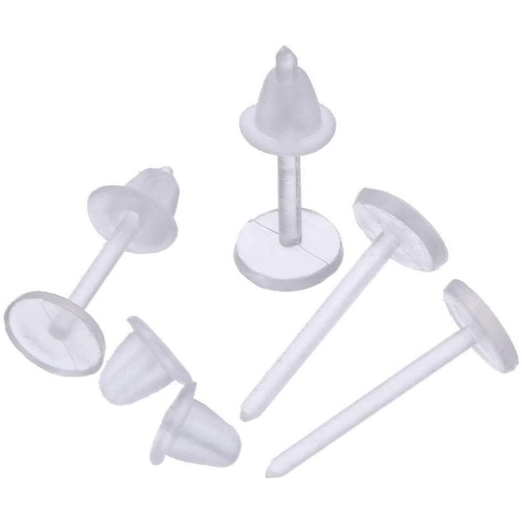 Diy Crafts Pack Of 1 Pc, Earrings Back, Clear Rubber Soft Plastic Anti-Allergic Silicon Safety Stud Earrings Back (Pack Of 1 Pc, Earrings Back)
