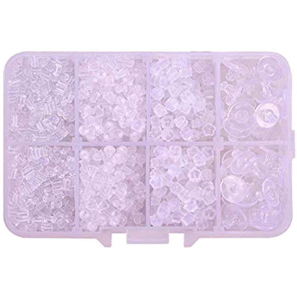 Diy Crafts Pack Of 500 Pcs, Small Round Flat Clear, Pairs Bullet Clutch Earring Backs With Pad Earring Safety Backs (Pack Of 500 Pcs, Small Round Flat Clear)