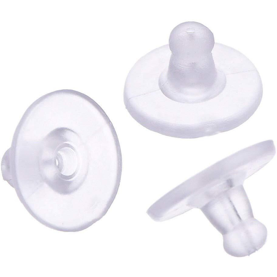 Diy Crafts Pack Of 500 Pcs, Small Round Flat Clear, Pairs Bullet Clutch Earring Backs With Pad Earring Safety Backs (Pack Of 500 Pcs, Small Round Flat Clear)