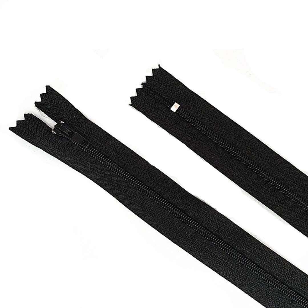 On Blow 42Cm Black Colored Nylon Invisible Zippers Closed End Diy Sewing Craft (Pack Of 30)