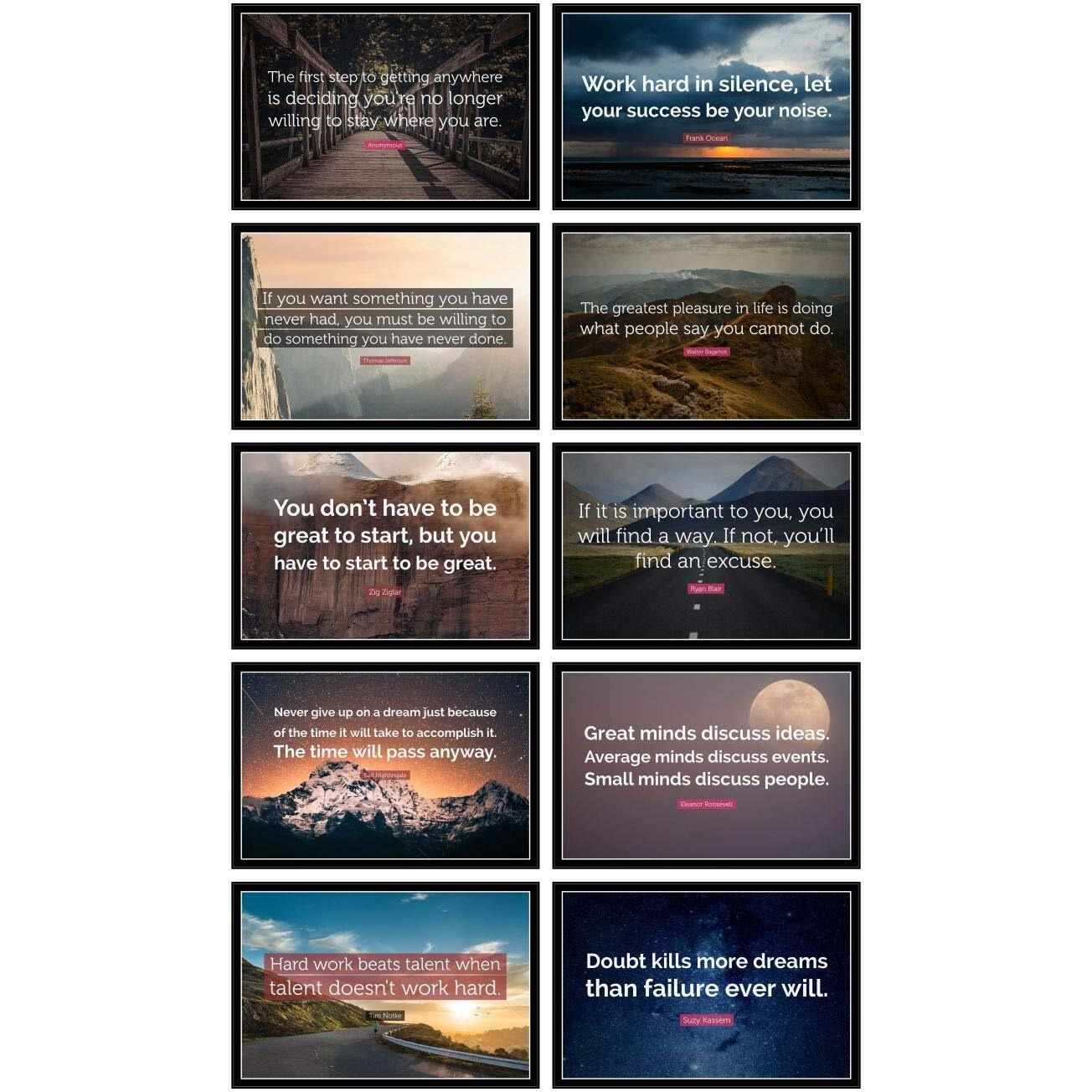 Kreepo Inspirational And Motivational Paper Poster For Student Wall And Door Decoration For Home And Official Use (12 X 18 Inch, Multicolour) Set Of-10