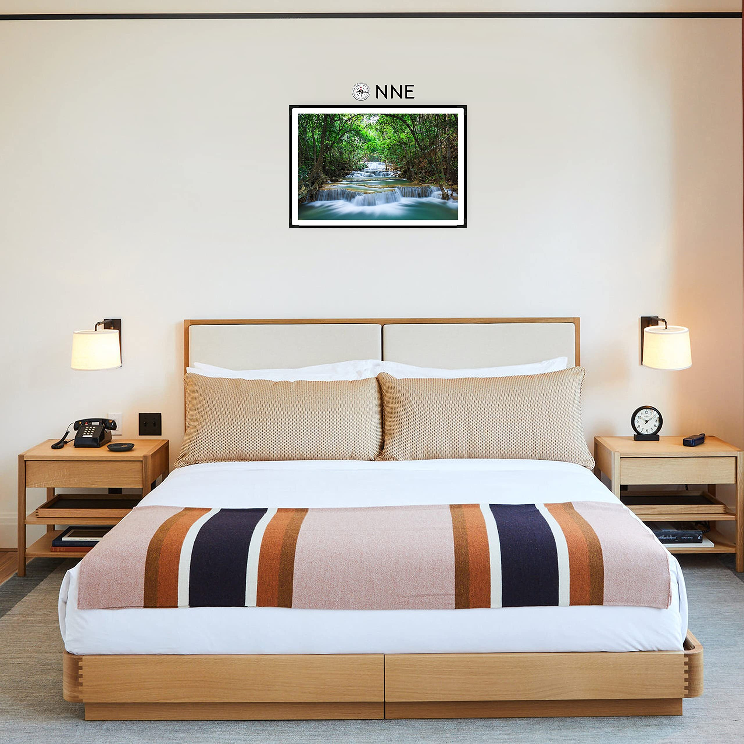 Treemaison Waterfall Painting - Vastu Remedy, Painting Waterfallscene/ Vastu Waterfall Scenery With Frame -(Black), 13X19.5