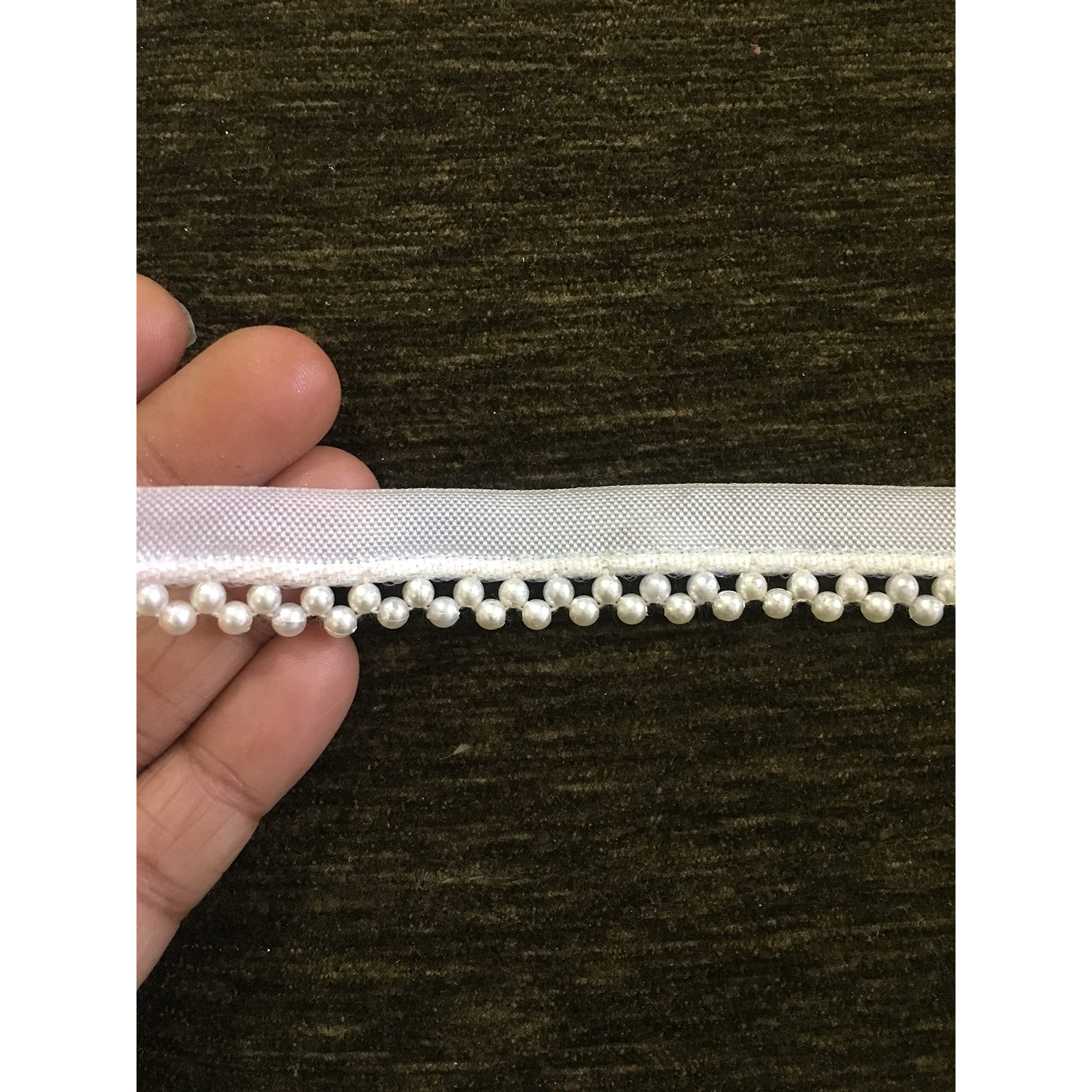 Sync Pearl Lace And Border Material For Sarees Offwhite Cream Colour Lace Blouse Dupatta Chunni Lahenga Gowns, Dress, Caps, Decoration And Crafts,Pack Of 8 Meters