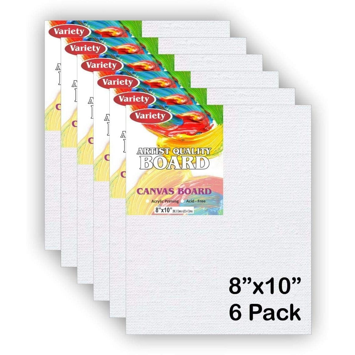 Amigozz Cotton Canvas Board For Painting, Pack Of 6 Piece, White Color (8 Inch X 10 Inch)