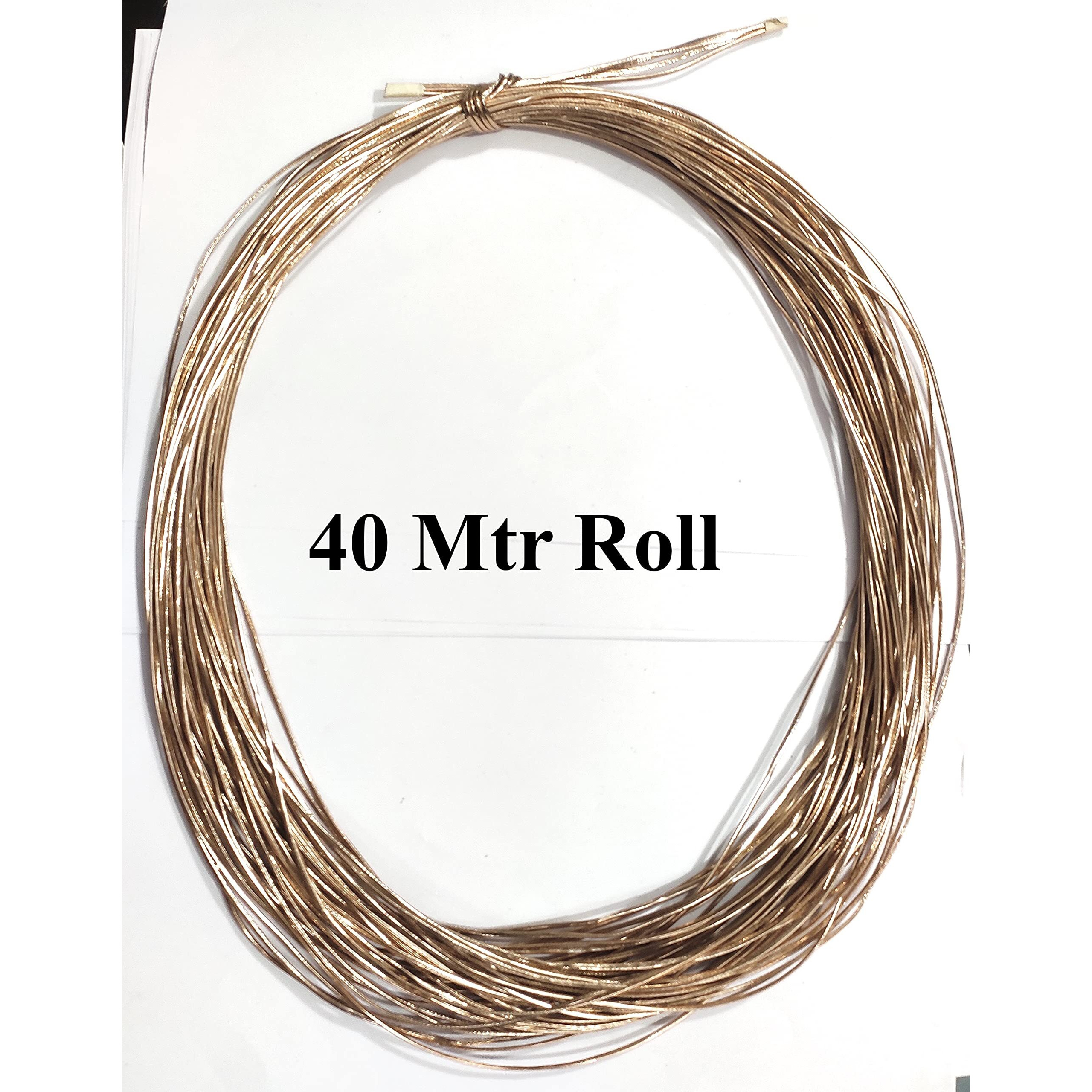 Omx 40 Mtr Cord, Size - 2Mm X 1 Mm Flat Leather Pu Strip / Faux Leather Cord / Synthetic Leather Strap / Artificial Leather String (Beige Gold)