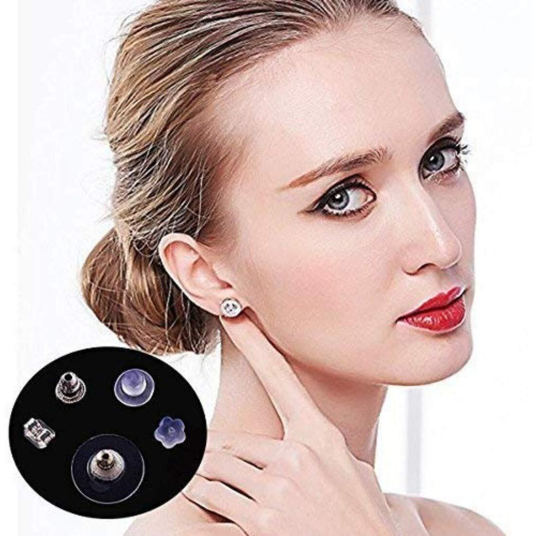 Diy Crafts Pack Of 400 Pcs, Small Round Flat Clear, Pairs Bullet Clutch Earring Backs With Pad Earring Safety Backs (Pack Of 400 Pcs, Small Round Flat Clear)