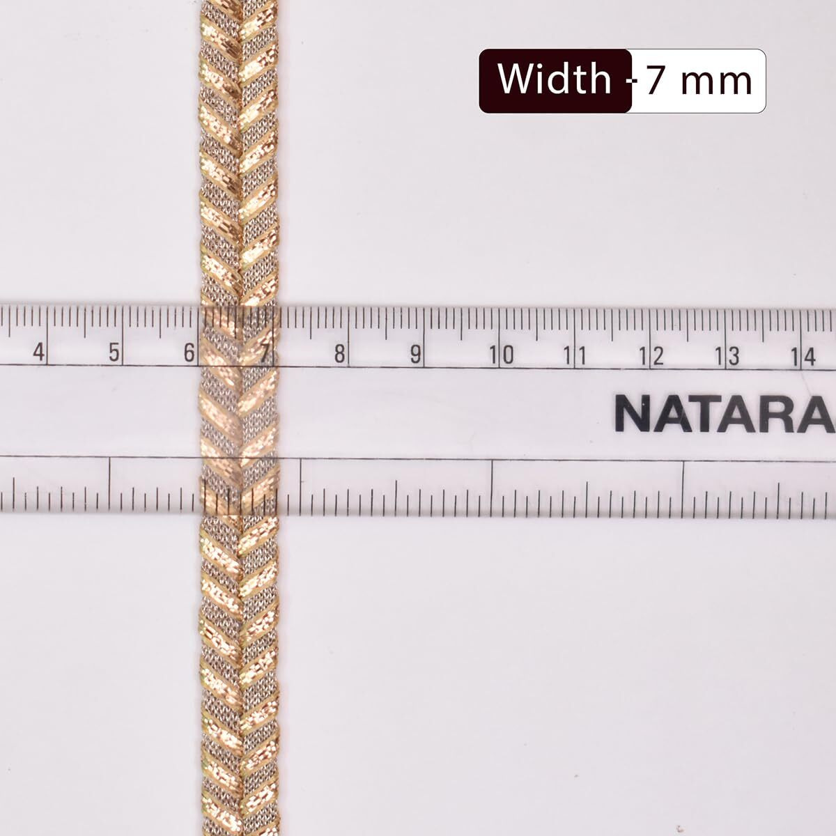 Embroiderymaterial 7Mm Wide Handmade Indian Gota Trim Lace For Saree Border, Suit, Blouse, Kurti, Dupatta Border, Dress Embellishment & Decoration (Rose Gold, 18 Meters/Roll)