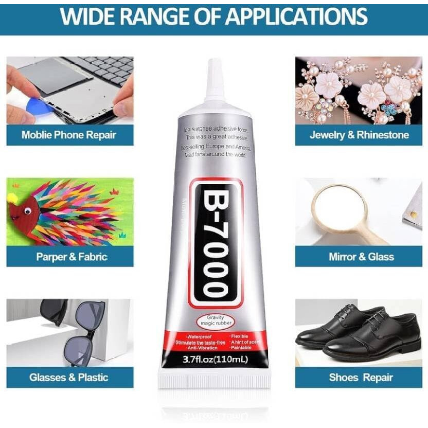 Abhaymart B7000 (110Ml) Use For Mobile Phones,Artificial Crystal Crafts, Jewelry, Beads, Clothes, Shoes, Fabrics,Screen Repair, Metal, Stone, Glass Glue | Multi-Purpose Bonding Glue (Pack Of 1)