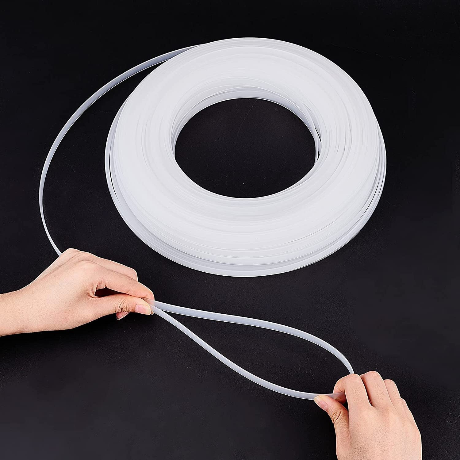 Aakriti Polyester Boning For Sewing White Plastic Boning Sew-Through Low Density Boning For Wedding Dress Corset Bridal Gowns Nursing Cap Lingerie Costume Hats And Handbags (12Mm-Boning-25 Meter)