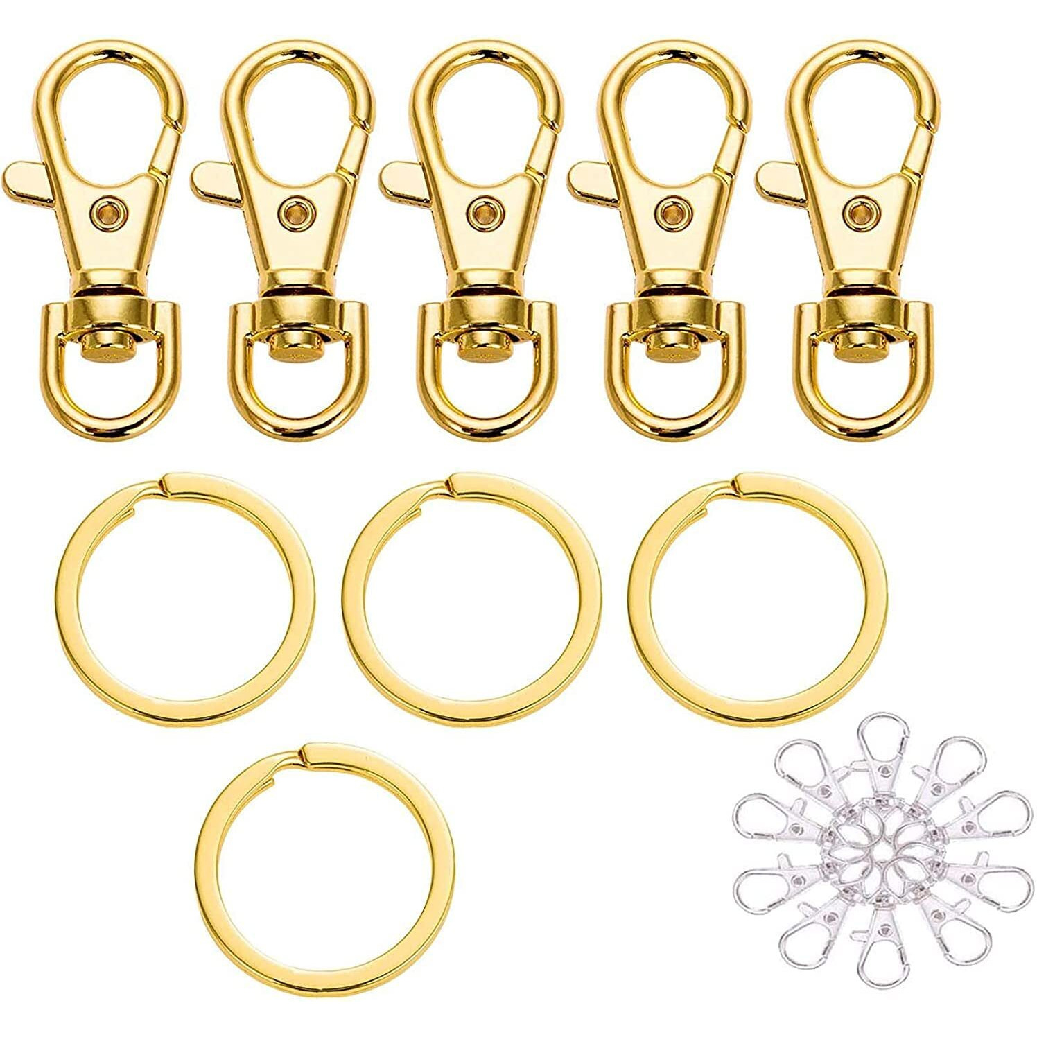 Diy Crafts 3X, Bright Gold, Swivel Lobster Claw Clasps + Snap Hook Metal Lobster Claw Clasps Swivel Lanyards Trigger Snap Hooks Strapfor Keychain Key Rings Bags & Jewe (3X, Bright Gold)