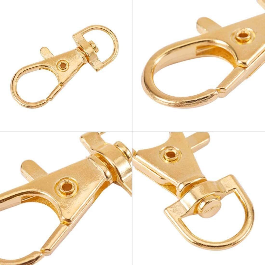 Diy Crafts 3X, Bright Gold, Swivel Lobster Claw Clasps + Snap Hook Metal Lobster Claw Clasps Swivel Lanyards Trigger Snap Hooks Strapfor Keychain Key Rings Bags & Jewe (3X, Bright Gold)
