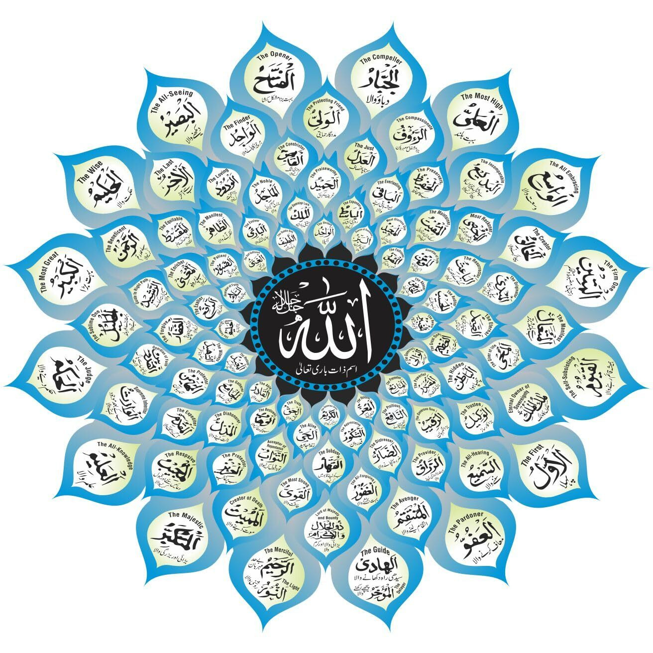 Sticker Yard Islamic Sticker Decor Kids Room Decor, Hall Decor, Kitchen Decor, Living Room Decor,Bedroom Decor Vinyl Wall Sticker,Multicolor (Standard Size-40X40 Cm 10)