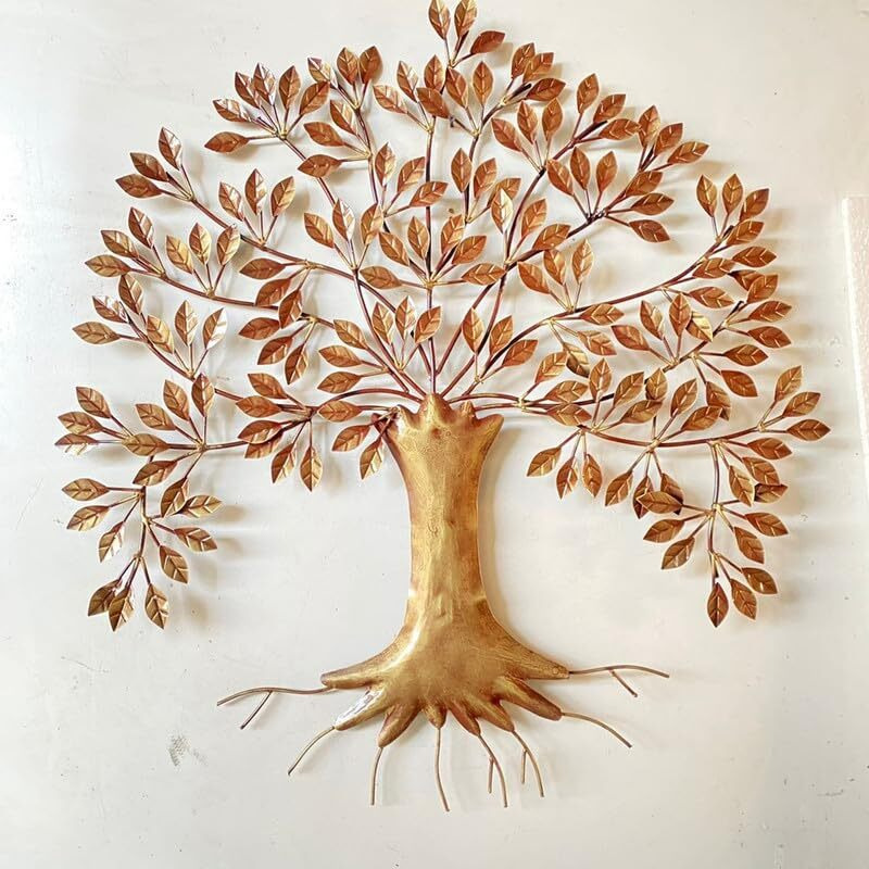 Krafti Deco Metal Iron (Root Tree) Metal Abstract/Wall Sculptures/Wall Hanging/Wall Art Multicolor For Home Decoration/Living Room/Office/Cafe/Bedroom Etc.. Size (32X2X32 Inch - Multicolor)