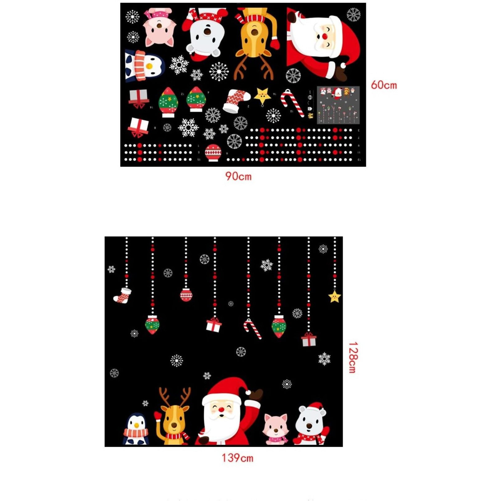 Jaamso Royals Santa Claus Snowman Christmas Self Adhesive Pvc Vinyl Easy To Apply Wall Dcor & Home Dcor Wall Sticker (60Cm X 90Cm)
