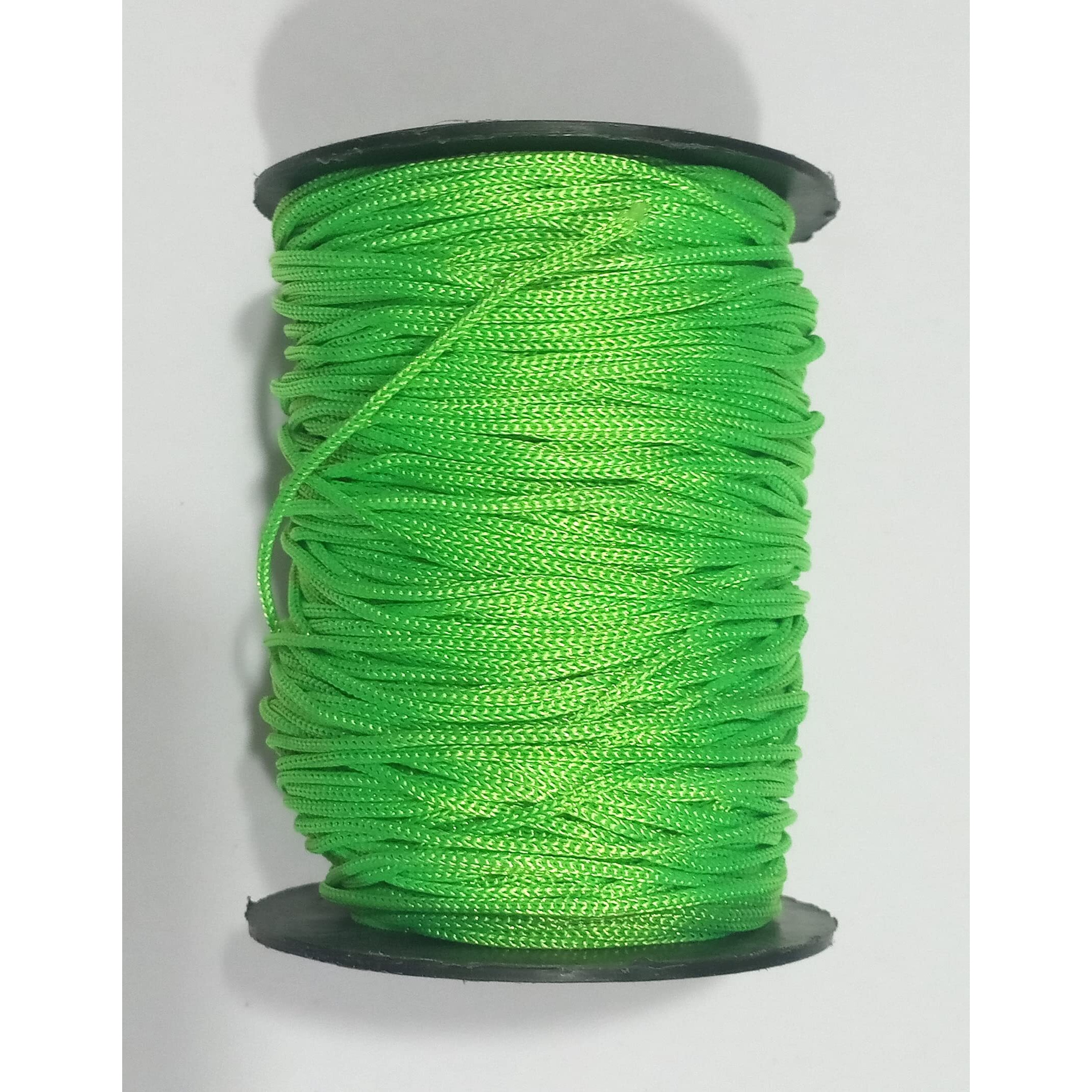 Omx Nylon 1Mm Macrame Cord (100 Meters) Nylon Chinese Knotting Cord, 1Mm Thick For Macrameideally Used For Jewelry Making, Bags And Various Other Craft Projects. (Neon Green Lime)