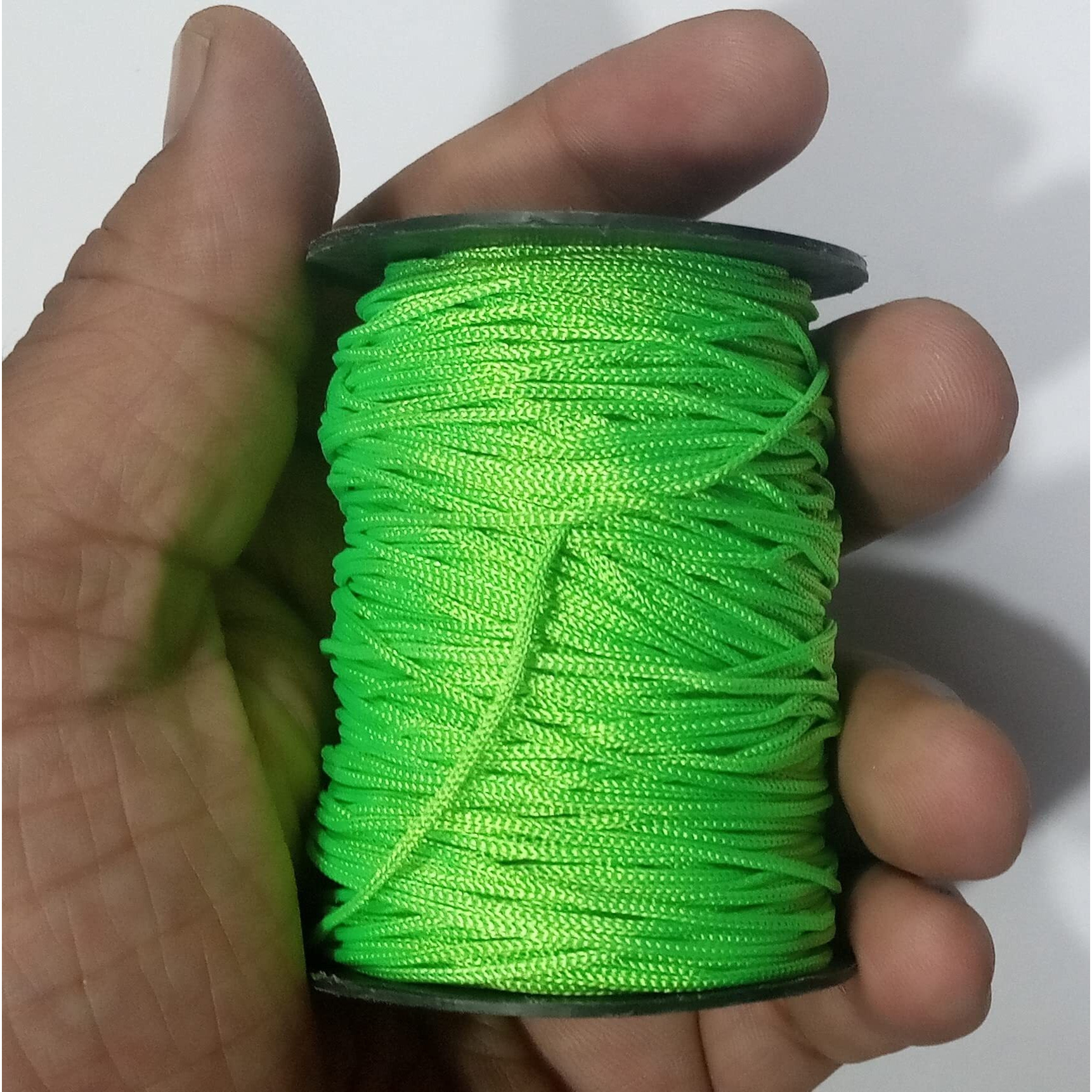 Omx Nylon 1Mm Macrame Cord (100 Meters) Nylon Chinese Knotting Cord, 1Mm Thick For Macrameideally Used For Jewelry Making, Bags And Various Other Craft Projects. (Neon Green Lime)
