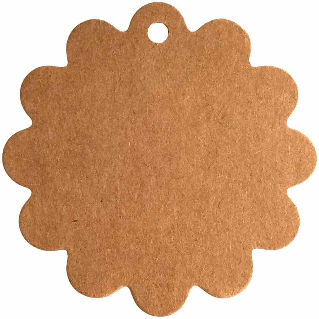 Cvanu 450Pcs Brown Kraft Paper Double-Sided Writable Tag With Natural Jute Twine Gifts (2.3Inx2.3)_A36