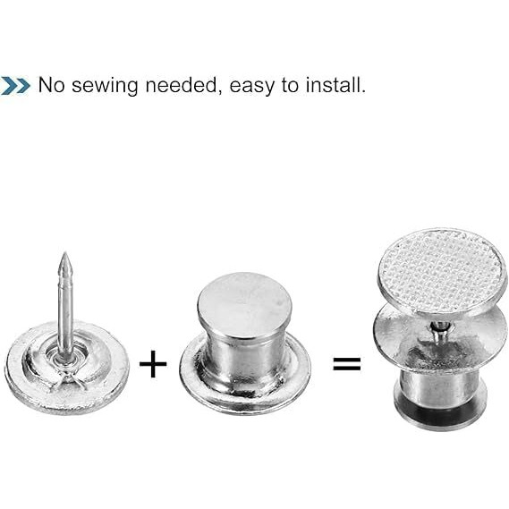 Godfly Pant Waist Tightener Reusable Waist Button Tightener, Free Alloy Reusable Adjustable Removable Button Pins(2 Pcs)(Silver)