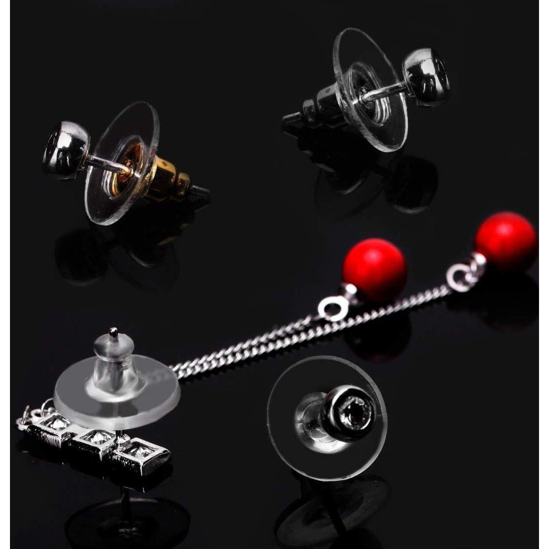 Diy Crafts Silver Gold Clear And Flat Clear More, Pairs Bullet Clutch Earring Safety Ba (Silver Gold Clear And Flat Clear More)