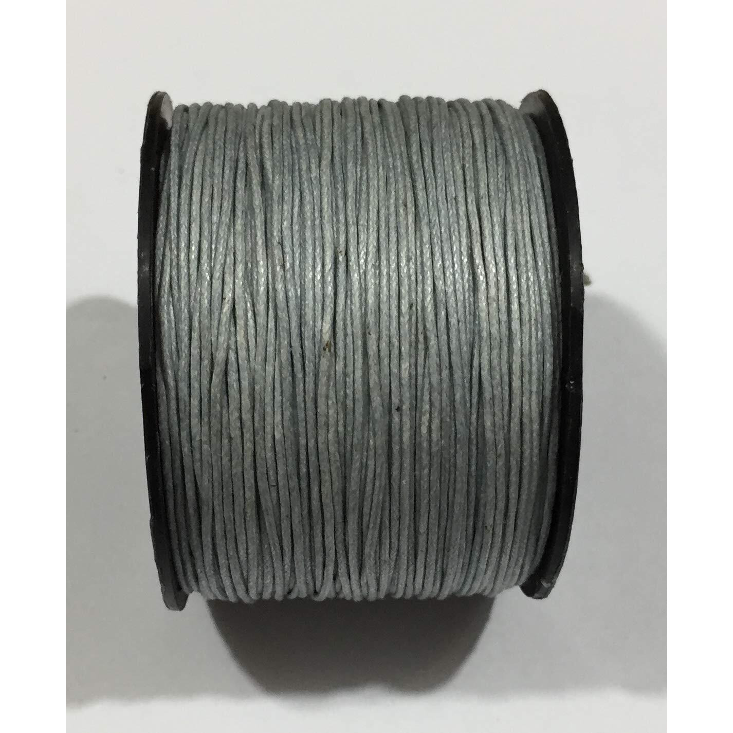 Omx 100 Mtr Lt Grey Waxed Cotton Cord Thick Braided Bracelet Jewelry Making Beading Thread String (1Pc, 0.5 Mm)