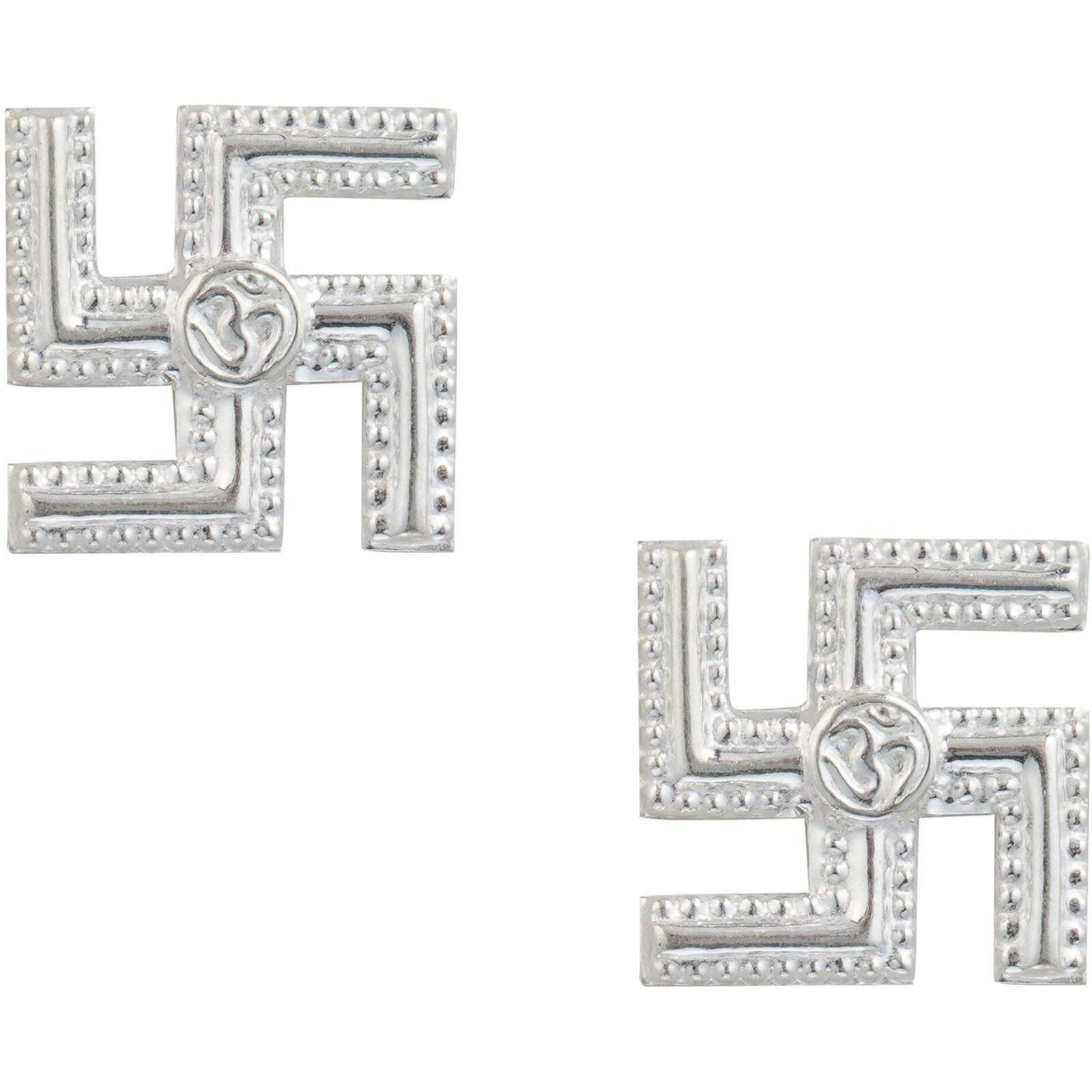 Dhruvs Collection 925 Pure Silver Pair Of Swastik | Sathiya For Puja Temple | Swastika Wall Hanging | Religious Positive Sign For Vastu, Good Luck And Prosperity