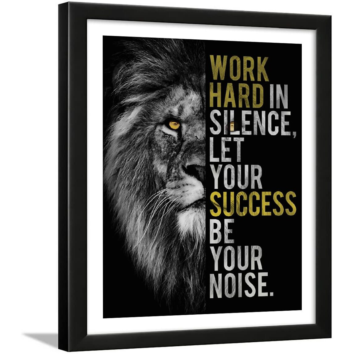 Chaka Chaundh Acrylic - Hard Work Quotes Wall Frames - Success Motivational Posters With Frame (14 X 11 Inches) Multicolor