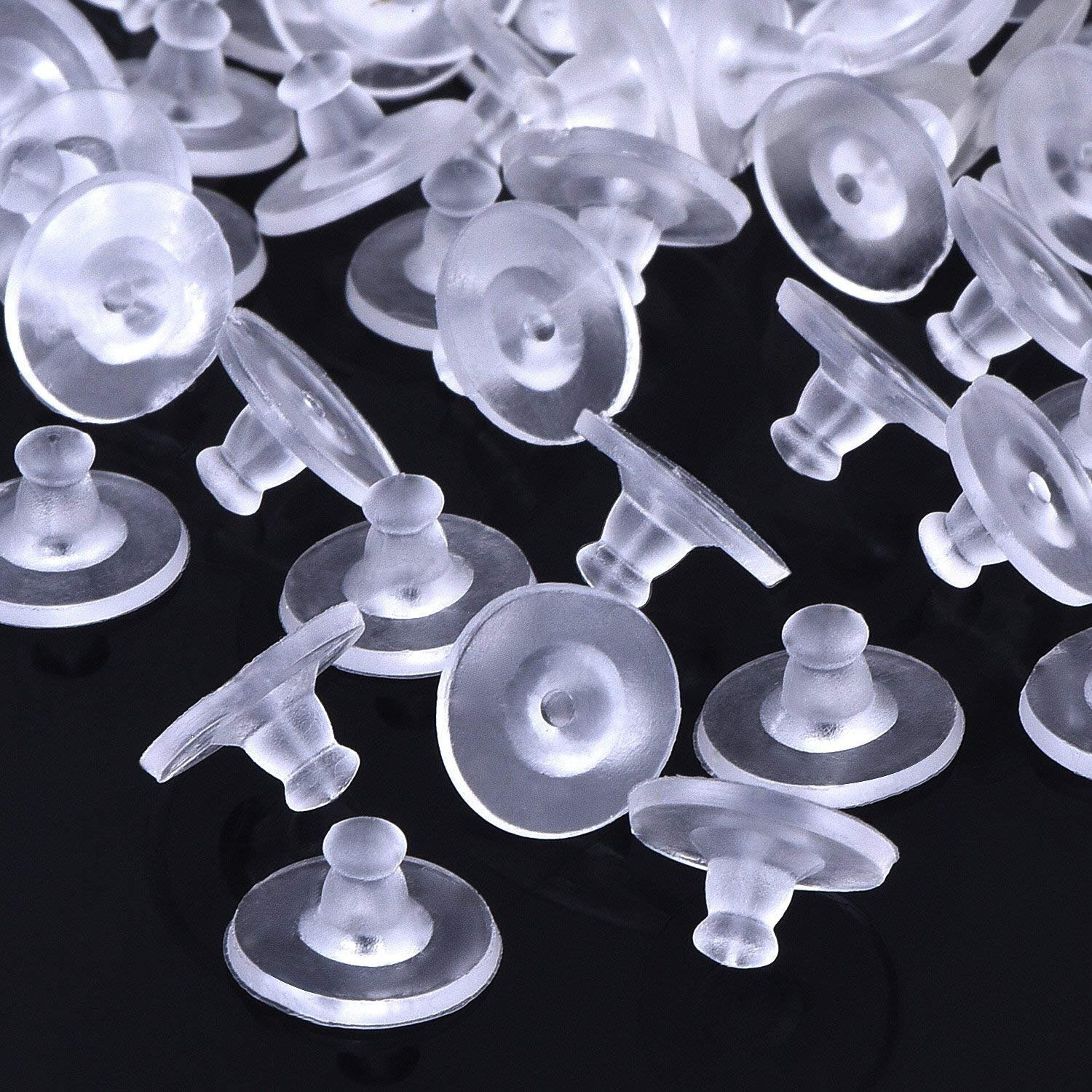 Diy Crafts Pack Of 50 Pcs, Silver, Pairs Bullet Clutch Earring Backs With Pad Earring Safety Backs (Silver Gold Cl(Pack Of 50 Pcs, Silver)