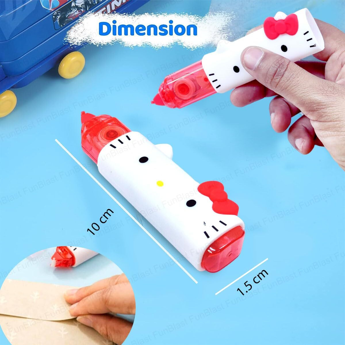 Funblast Correction Tape & Glue - Tape For Journal, Correction Pen, Stationary Items, Correction Pen Tape, Stationary Gift (Multicolor)