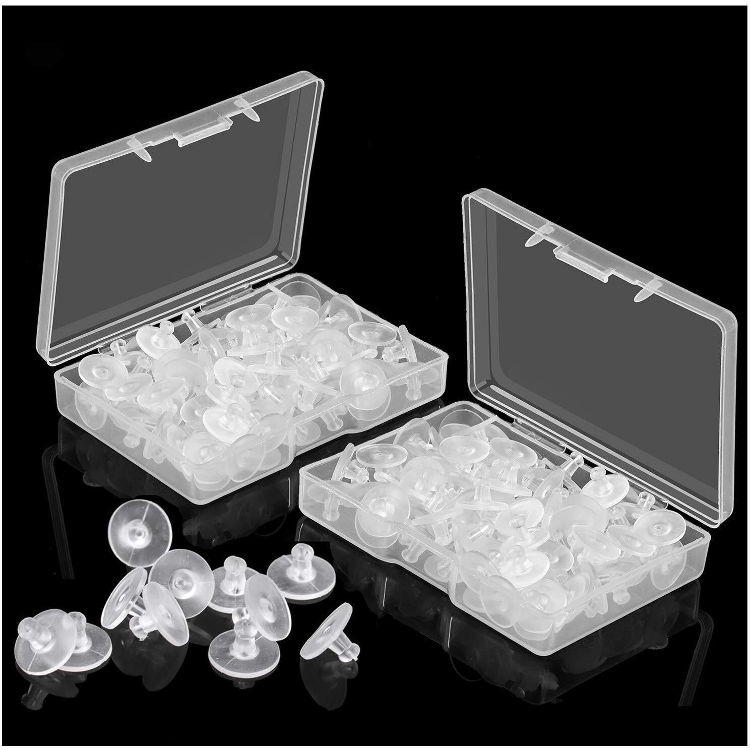 Diy Crafts Pack Of 75 Pcs, Silver, Pairs Bullet Clutch Earring Backs With Pad Earring Safety Backs Note - Box Not Included With This Sale (Silver Gold Cl(Pack Of 75 Pcs, Silver)
