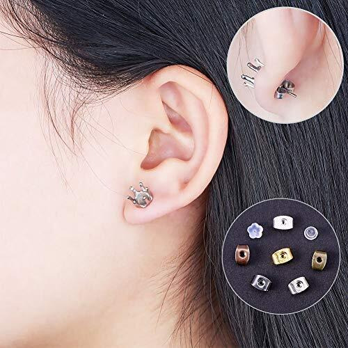 Diy Crafts Pack Of 100., Gold Silver + Clear, Pairs Bullet Clutch Earring Backs With Pad Earring Safety Backs (Sil (Pack Of 100., Gold Silver + Clear)