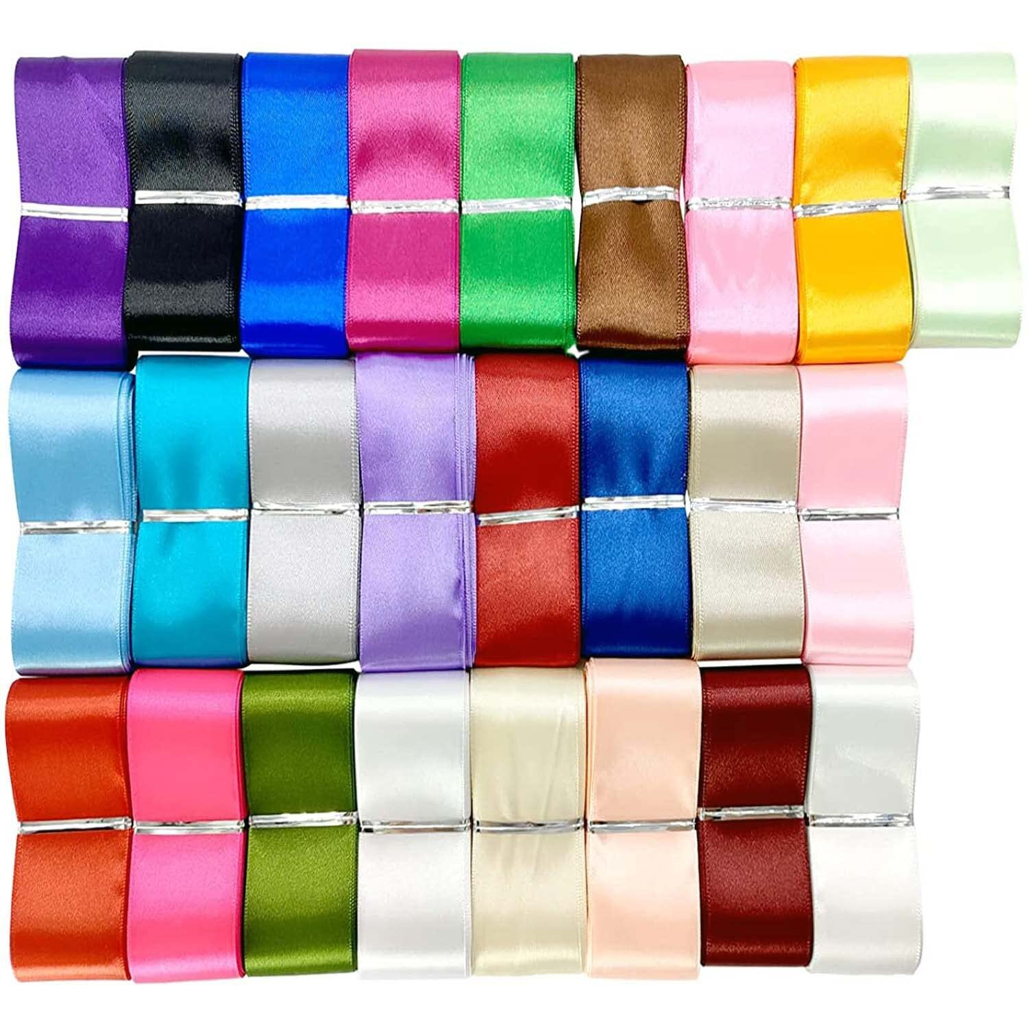 Diy Crafts 10 Meter, Colour Combo, 1-2&quotInch Satin Both Face Solid Polyester Ribbon 9-25 Colors Unsorted Bulk Lots Mix For Gift Wrapping Party Decoration Arrangement Chri (10 Meter, Colour Combo)
