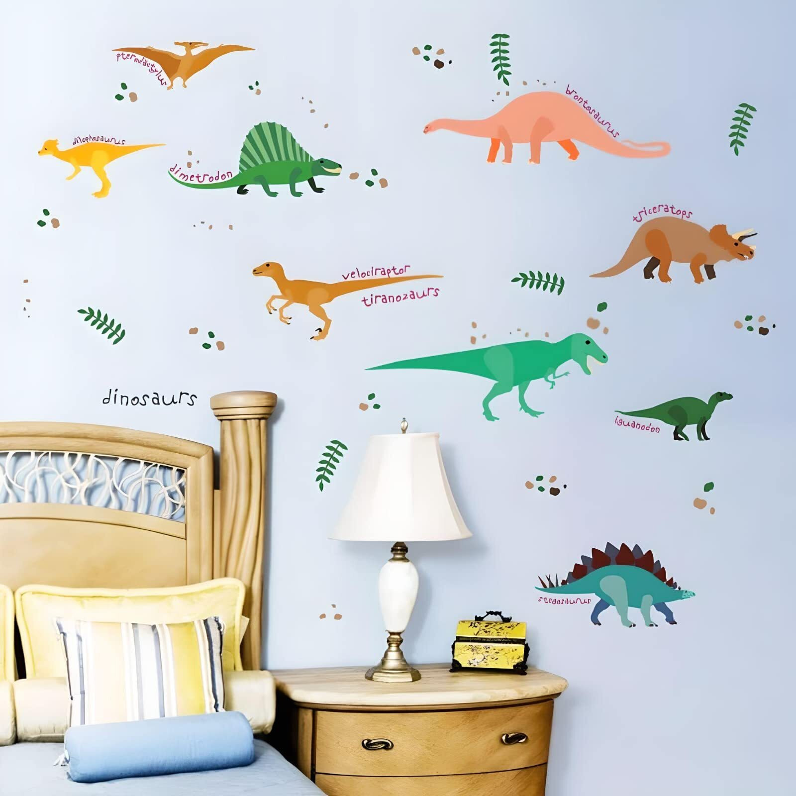 Jaamso Royals Diy Assorted Many Dinosaurs Decorative Self Adhesive Kids Room Dcor Vinyl Wall Sticker (70 Cm X 50 Cm)