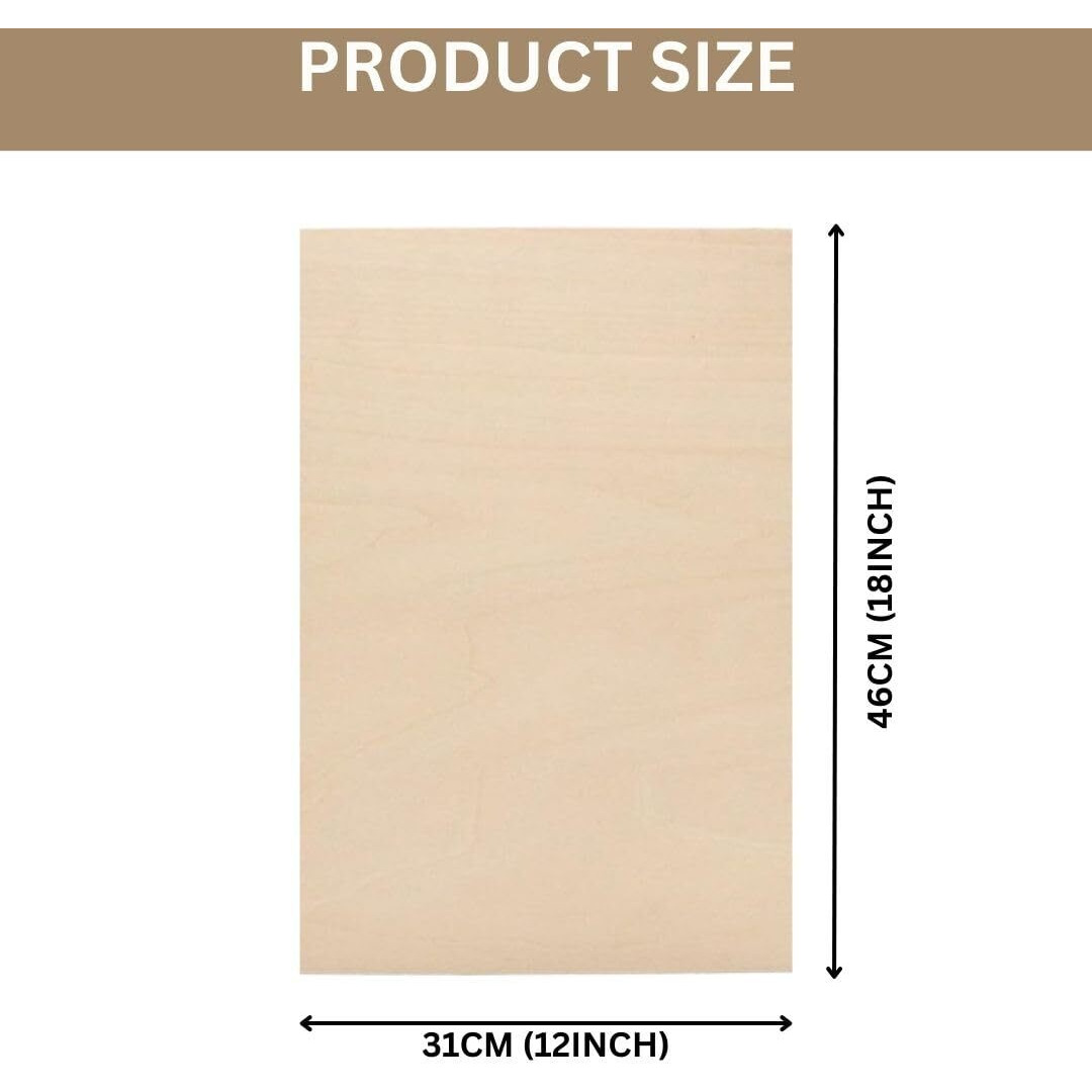 Grandink Wooden Solid Drawing Board Panel 6Mm For Kids | Artist |Painting | Sketching | Drawing | Designing  Brich Wood (12X18 Inch)