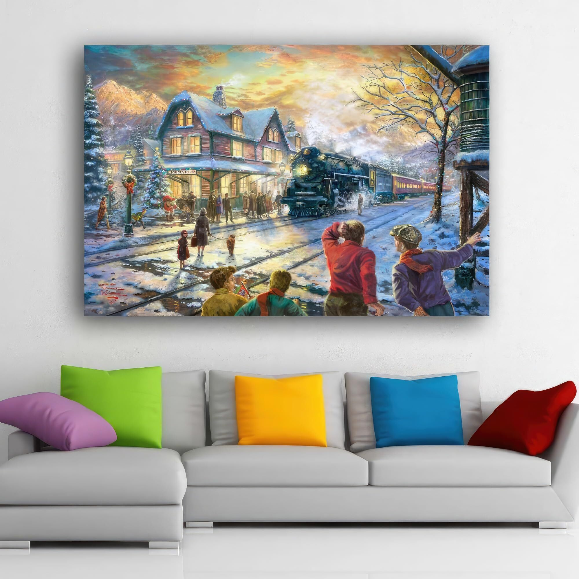 Inephos Framed Canvas Painting - Beautiful City View Art Wall Painting For Living Room, Bedroom, Office, Hotels, Drawing Room, Wooden, 120Cm X 75Cm, 20_0091Lf
