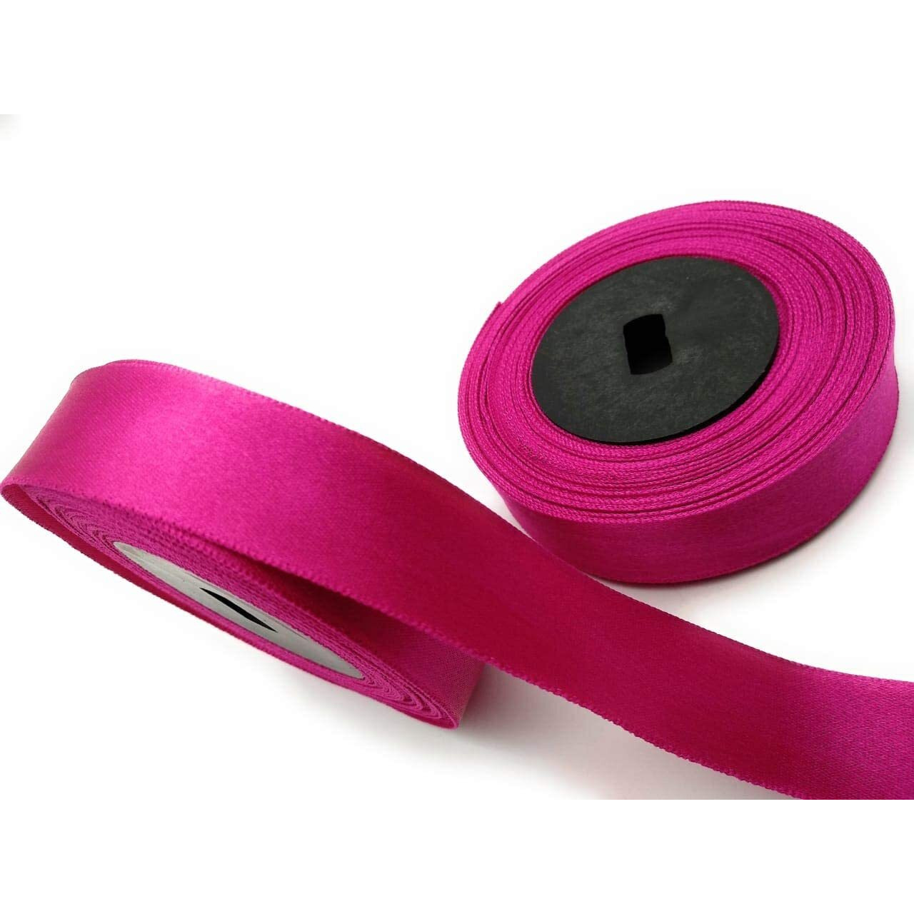 Prokart 25Mm (0.5 Inch) Dark Pink Satin Ribbon For Birthdays Gift Wrapping/Flower Making Ribbon/Party Decoration Ribbon/Bow Making Ribbon 10 Yards (Set Of 10 Rolls)