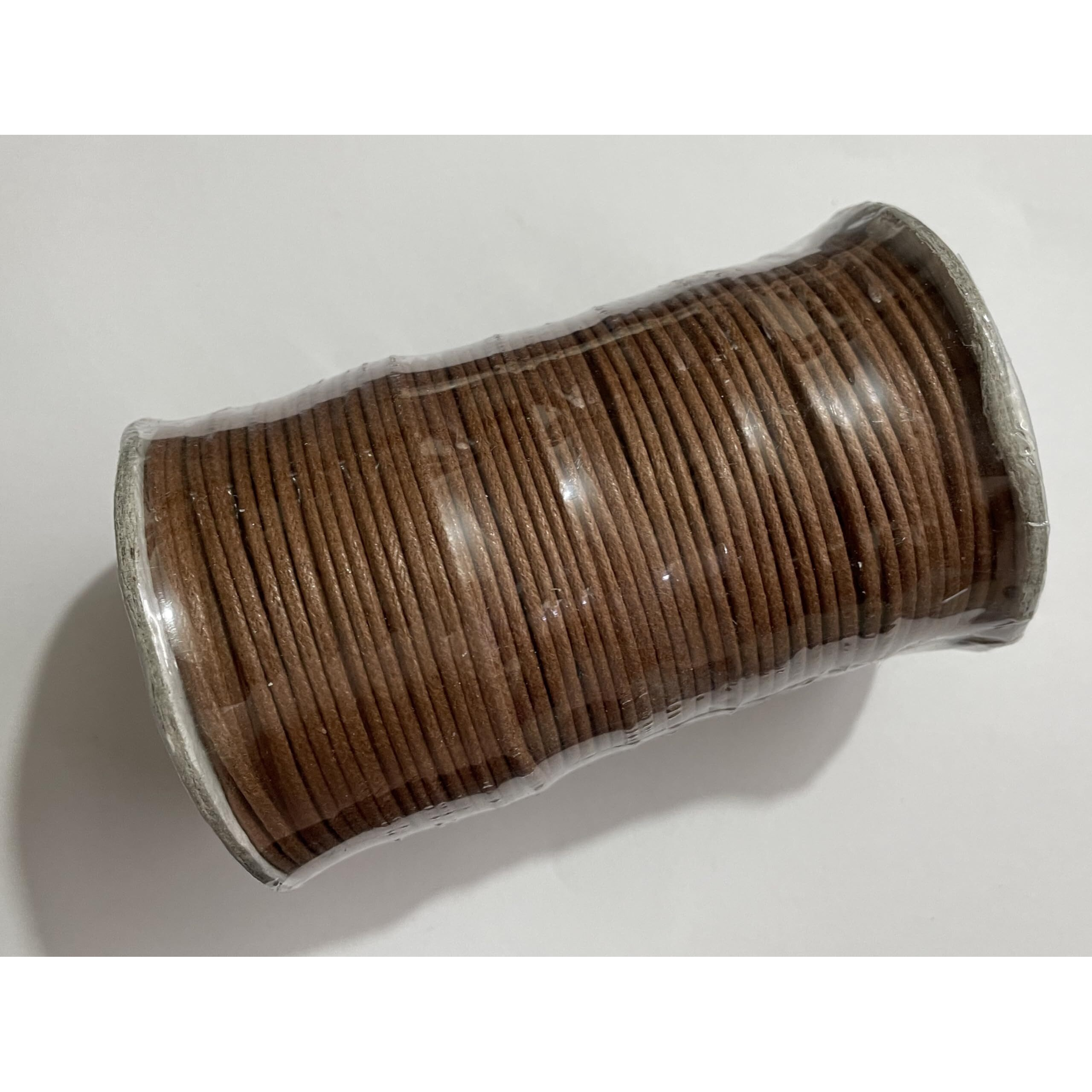 Omx 2Mm Thick, Waxed Cotton Braided Cord Wax Polished Macrame Beading Artisan String 100 Mtr Spool (Dark Brown)