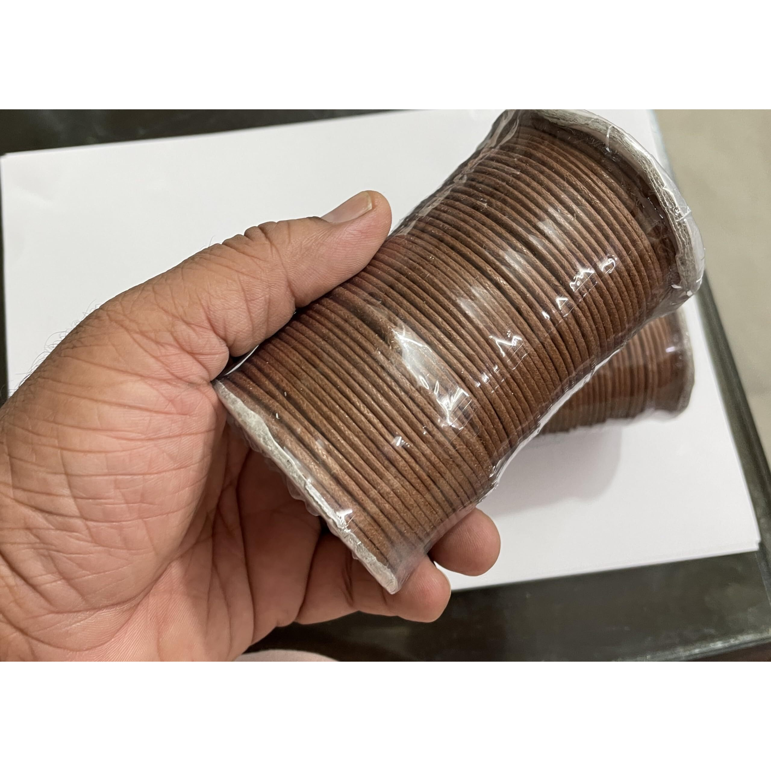 Omx 2Mm Thick, Waxed Cotton Braided Cord Wax Polished Macrame Beading Artisan String 100 Mtr Spool (Dark Brown)