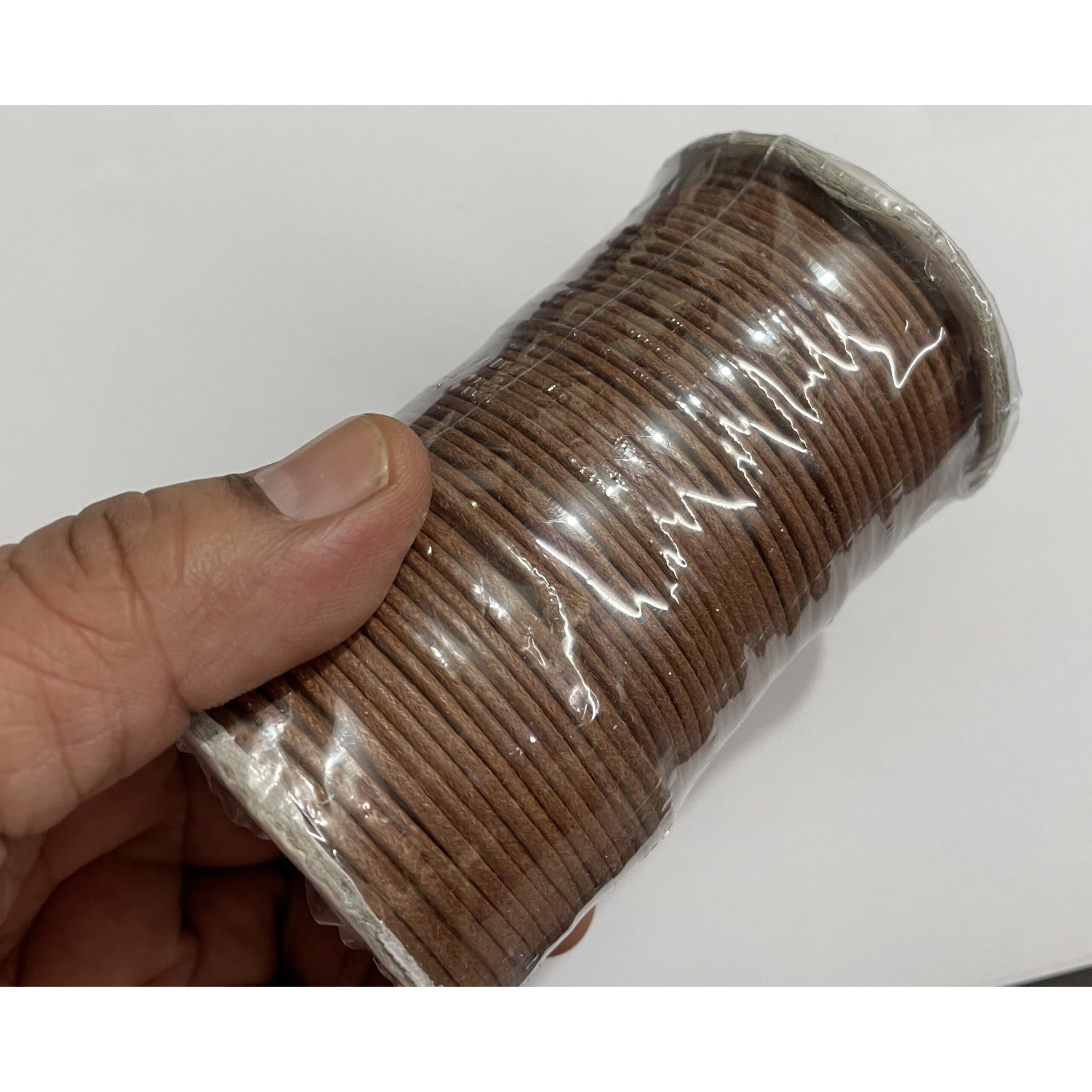 Omx 2Mm Thick, Waxed Cotton Braided Cord Wax Polished Macrame Beading Artisan String 100 Mtr Spool (Dark Brown)