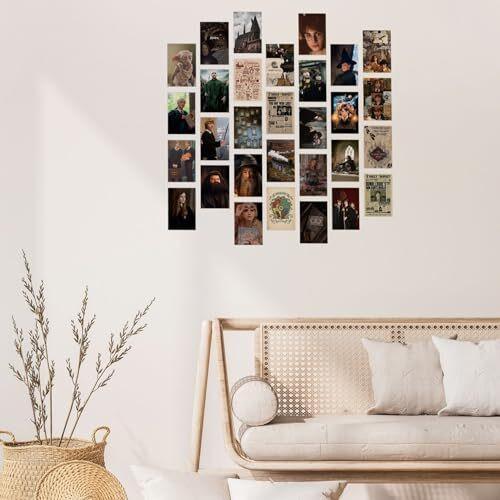 Unquote Harry Potter Poster Wall Dcor Art Posters, Bohemian Printed -Set Of 30 (10L X 15W) Cm, Home & Room Decoration Movies Stickers, 300 Gsm Paper Posters For Gifts With Double Sided Tape Roll