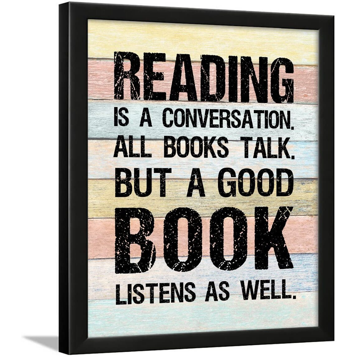 Chaka Chaundh - Book Quotes Wall Frames - Reading Quotes Frame - Book Quotes Poster - Book Wall Art Frame - (13.6 X 10.6 Inches) (Reading Is A Conversation - Vintage)