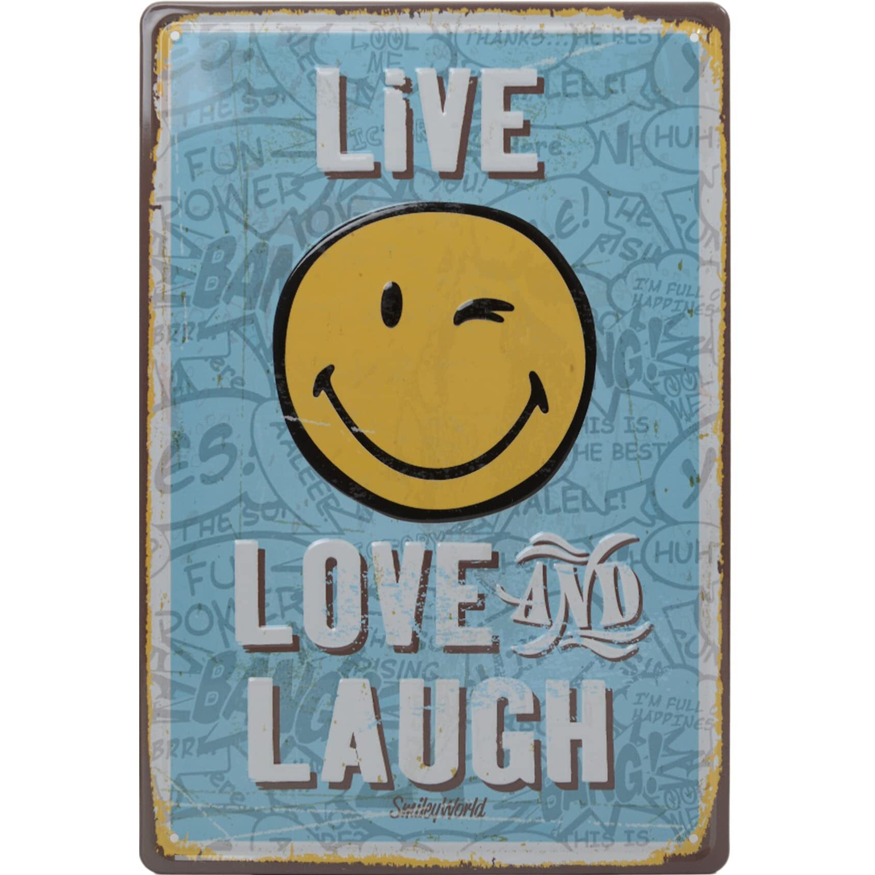 Store2508 Vintage Metal Tin Sign Poster  Live Love And Laugh 30X20 Cm