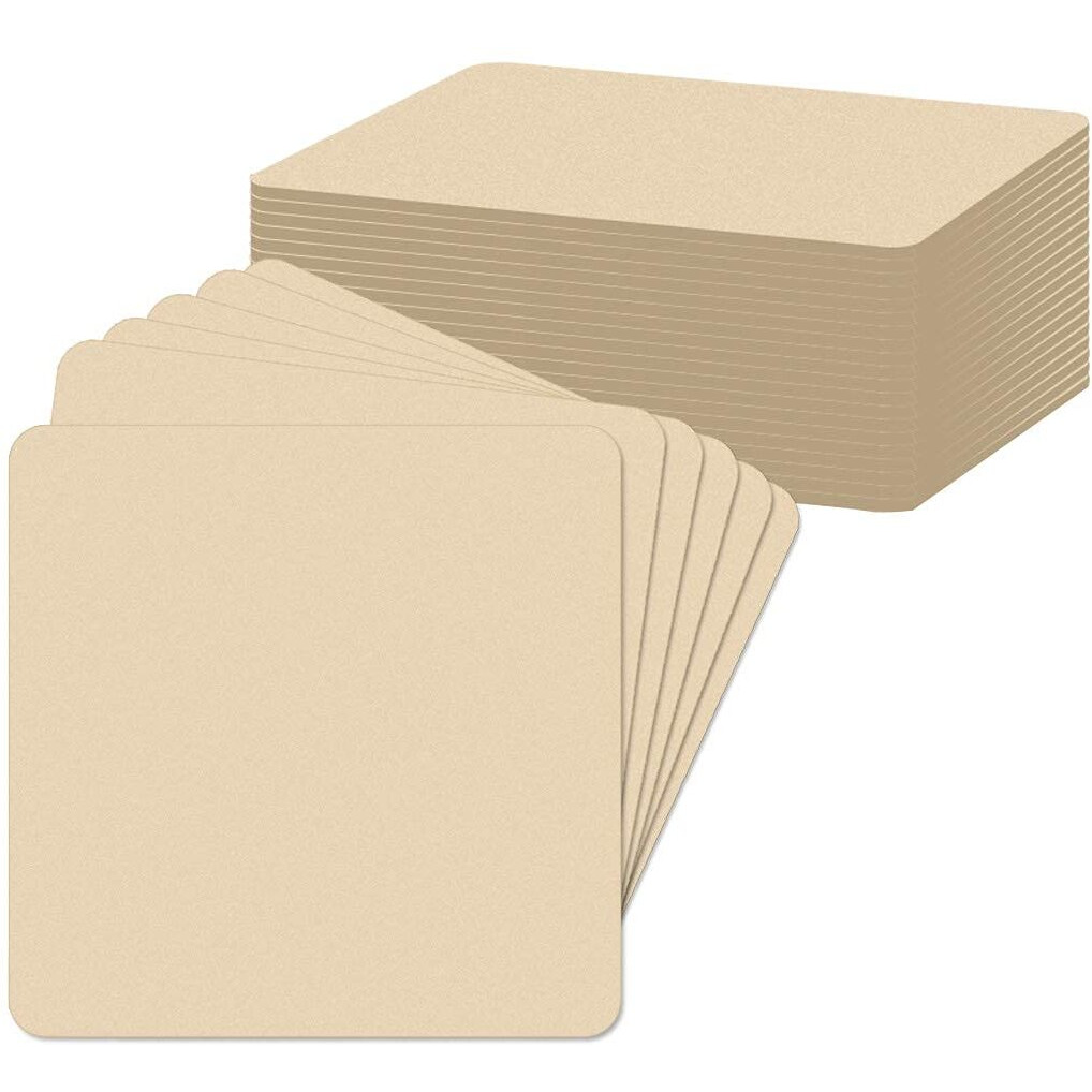 Crisell Unfinished Wood Pieces, 25Pcs 4 X 4 Inch Blank Natural Wood Square Wooden Cutouts Board For Diy Crafts Painting, Scrabble Tiles, Coasters, Decoration