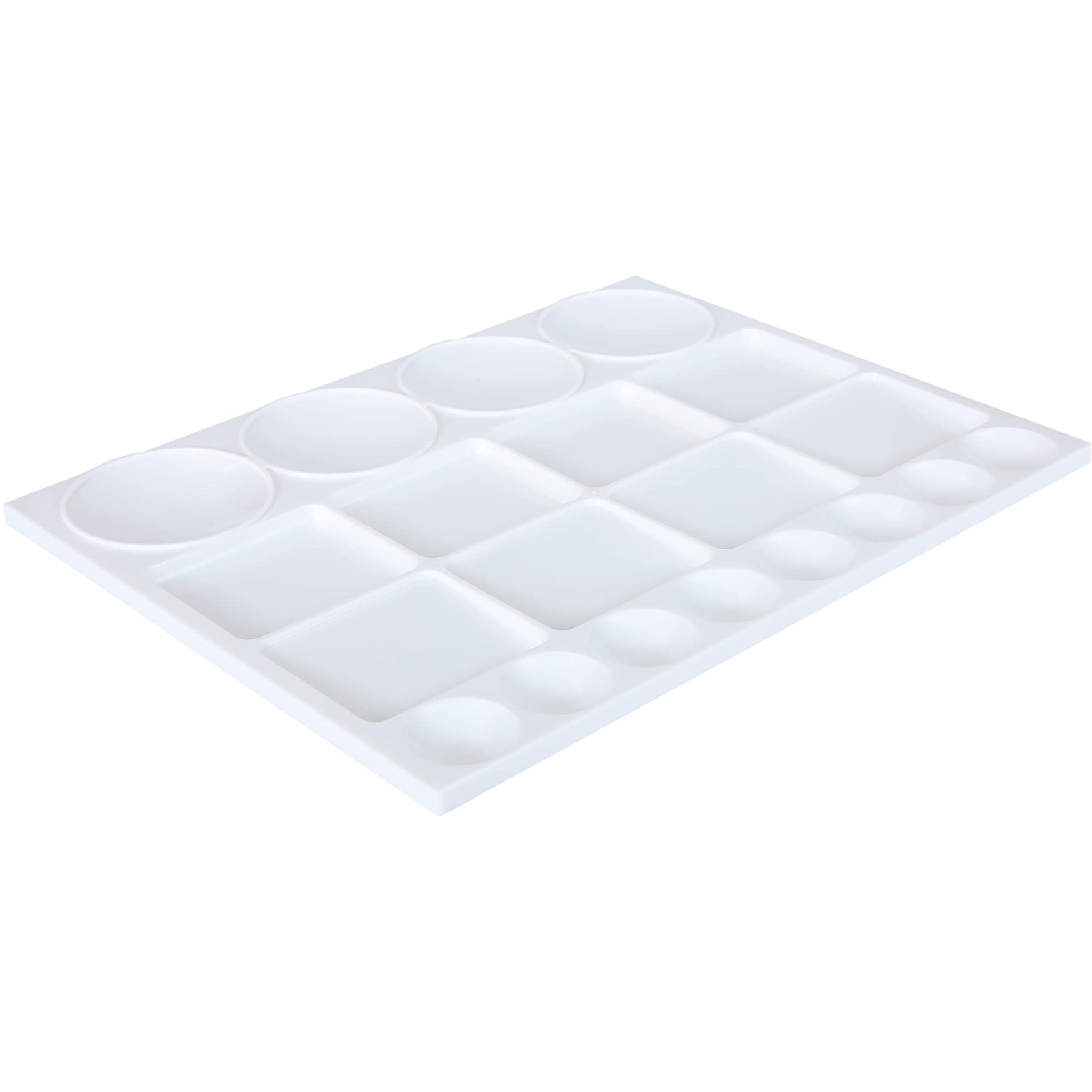 Brustro Rectangle 20 Well Plastic Palette - 32.5X25 Cm | Lightweight, Ideal For Oil, Acrylic, Watercolour Paints, Professional Art, Painting, Artists And Students.